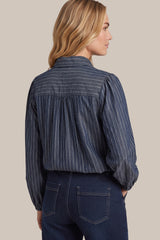 Fionn Bluse | Denim Hellgrau