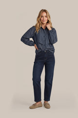 Fionn Bluse | Denim Hellgrau