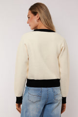 Maisy Jacke | Wolle Weiß/Schwarz