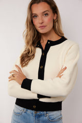 Maisy Jacke | Wolle Weiß/Schwarz