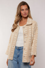 Sana Jacke | Sand/Wolle Weiß