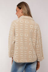 Sana Jacke | Sand/Wolle Weiß