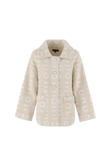 Sana Jacke | Sand/Wolle Weiß