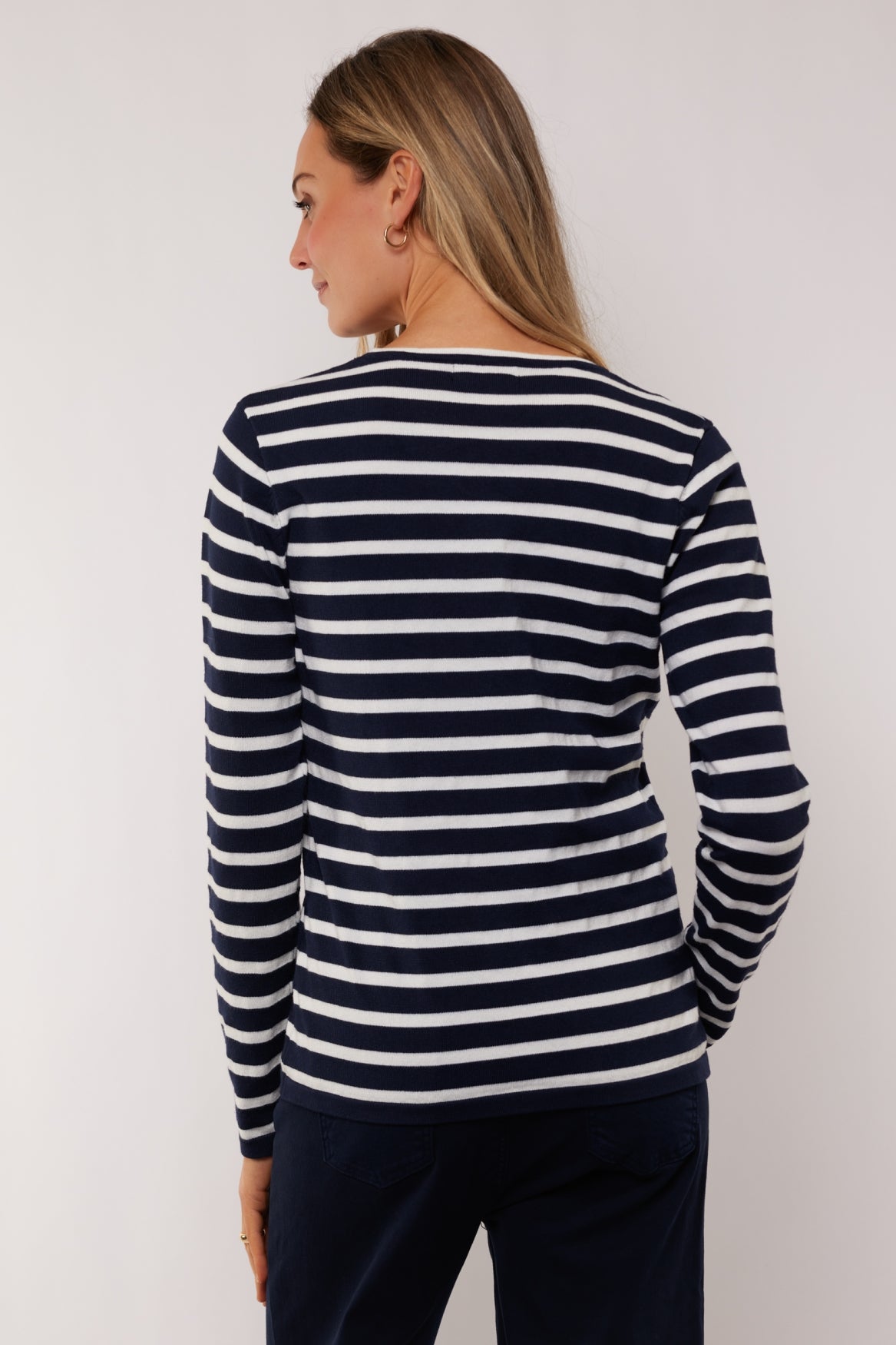 Alianna top | Dark Sapphire/Wool White