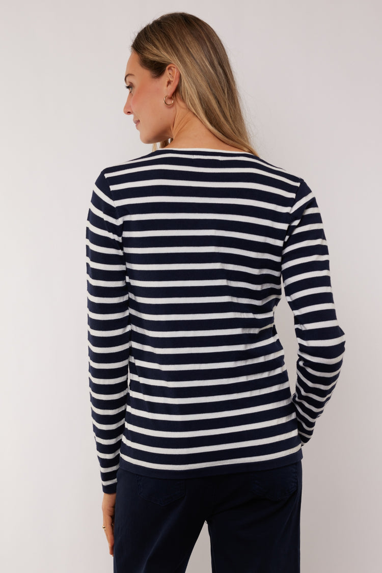 Alianna top | Dark Sapphire/Wool White