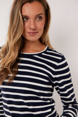 Alianna top | Dark Sapphire/Wool White