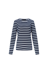 Alianna top | Dark Sapphire/Wool White