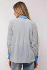 Lucille blouse | Offwhite/Celestial Blue