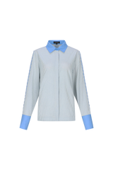Lucille blouse | Offwhite/Celestial Blue