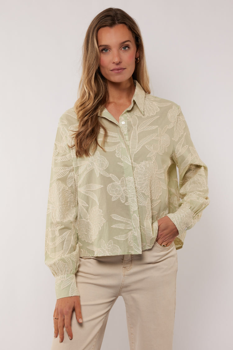 Kimberly blouse | Light Moss/Sand