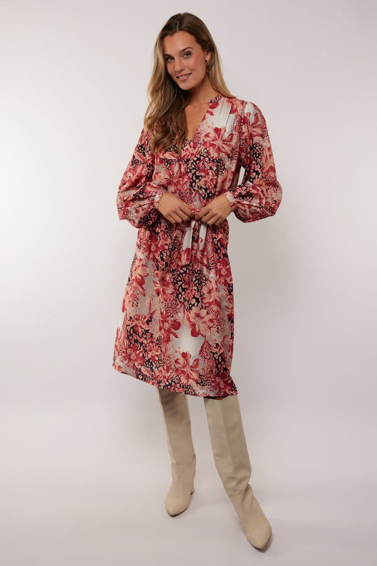 Estella dress | Mineral Red/Moon Rock