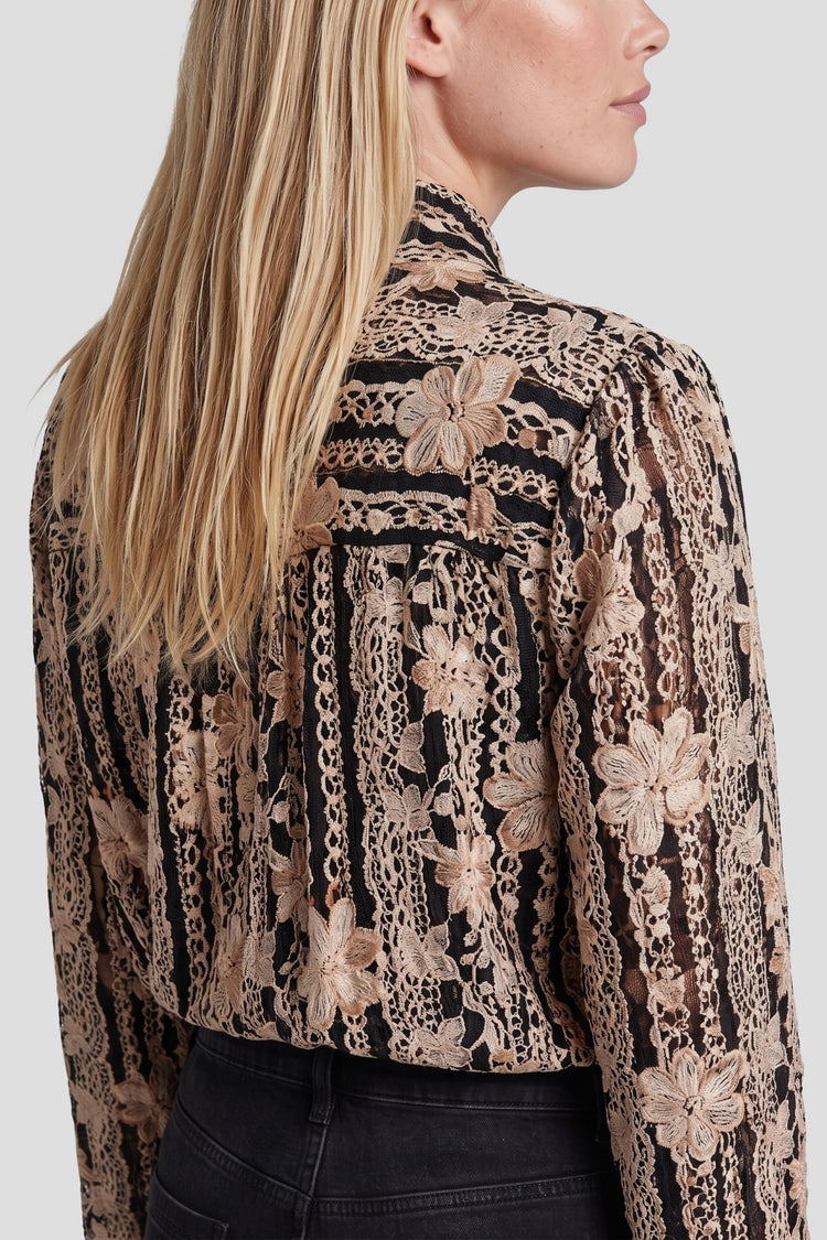 Teya Bluse | Schwarz/Sand