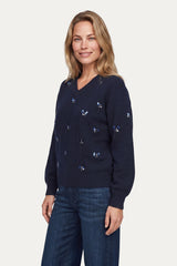 Maris gebreide top | PU Dark Blue