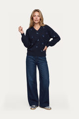 Maris gebreide top | PU Dark Blue