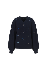 Maris gebreide top | PU Dark Blue