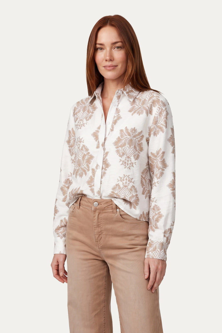 Florine Bluse | Offwhite/Brown Sugar