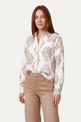 Florine blouse | Offwhite/Brown Sugar