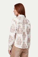 Florine blouse | Offwhite/Brown Sugar