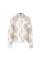 Florine blouse | Offwhite/Brown Sugar