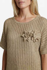 Vanja gebreide top | Nude Oat