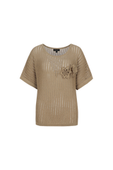 Vanja gebreide top | Nude Oat