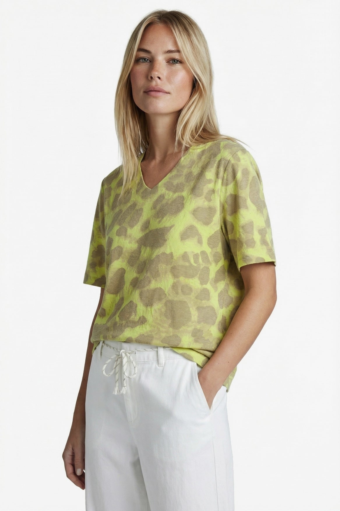 Elvi gebreide top | Cyber Lime/Walnut