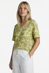Elvi gebreide top | Cyber Lime/Walnut