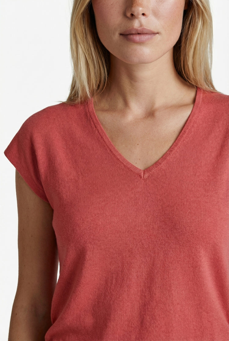 Silja gebreide top | Cranberry