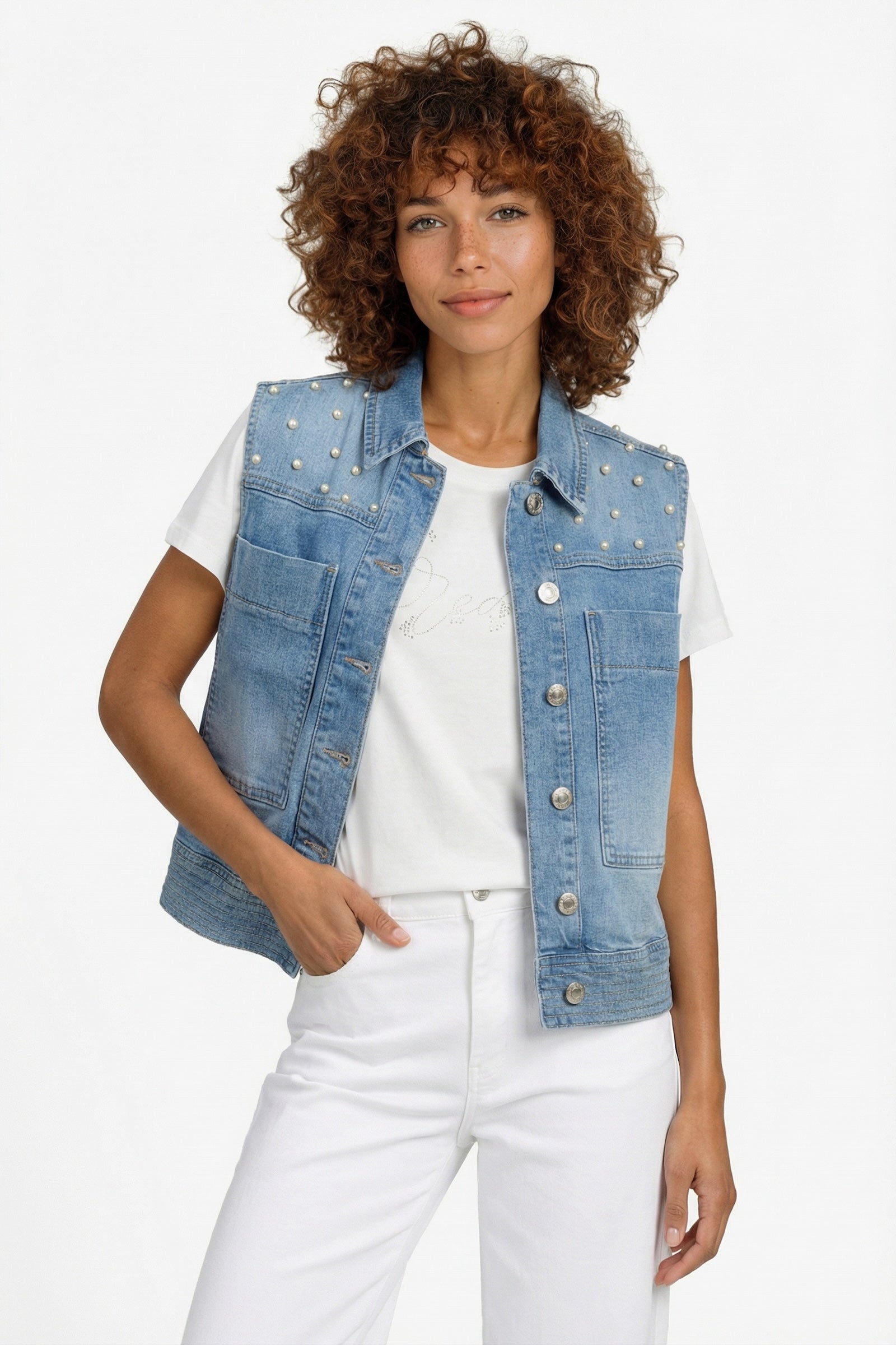 Ferelith Weste | Denim Hellblau