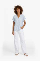 Hekla top | Light Denim Blue/Offwhite