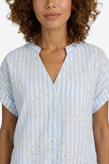 Hekla top | Light Denim Blue/Offwhite