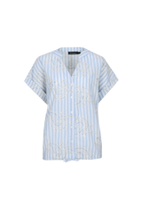 Hekla top | Light Denim Blue/Offwhite