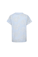 Hekla top | Light Denim Blue/Offwhite