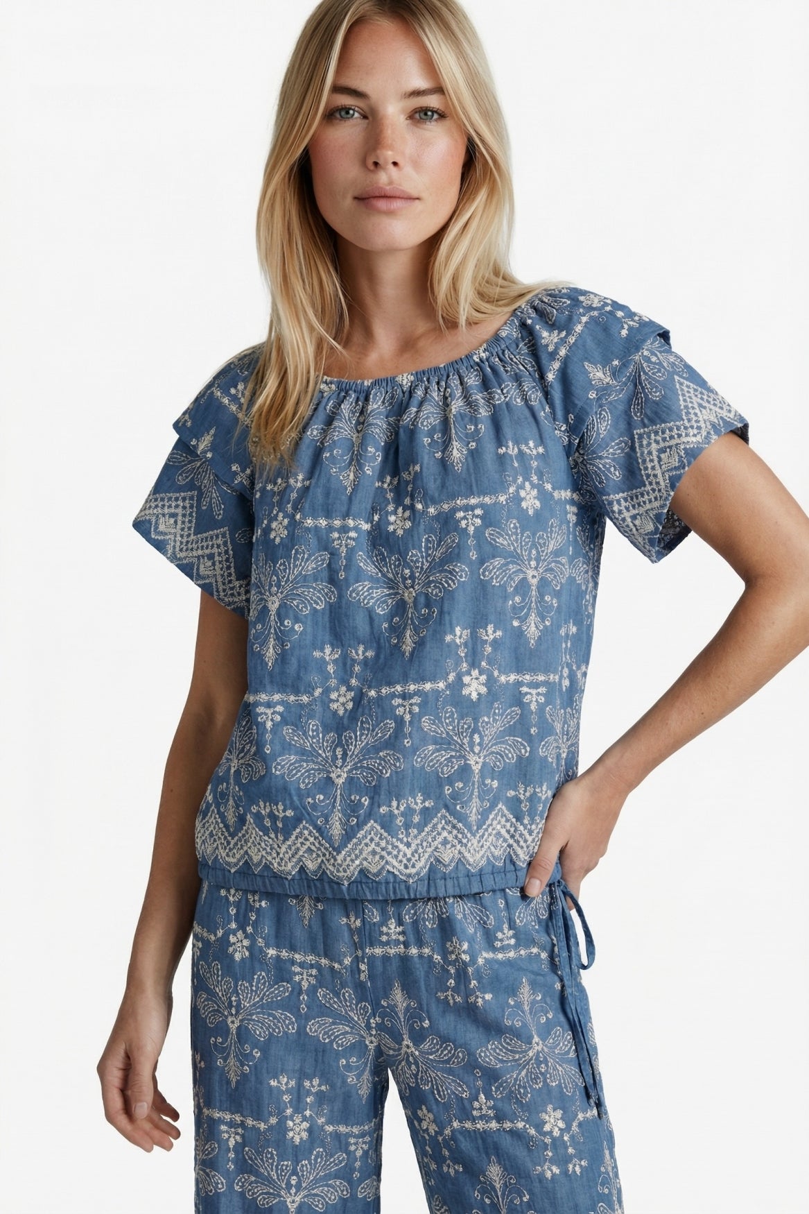 Fallon Top | Denim Mid Blue