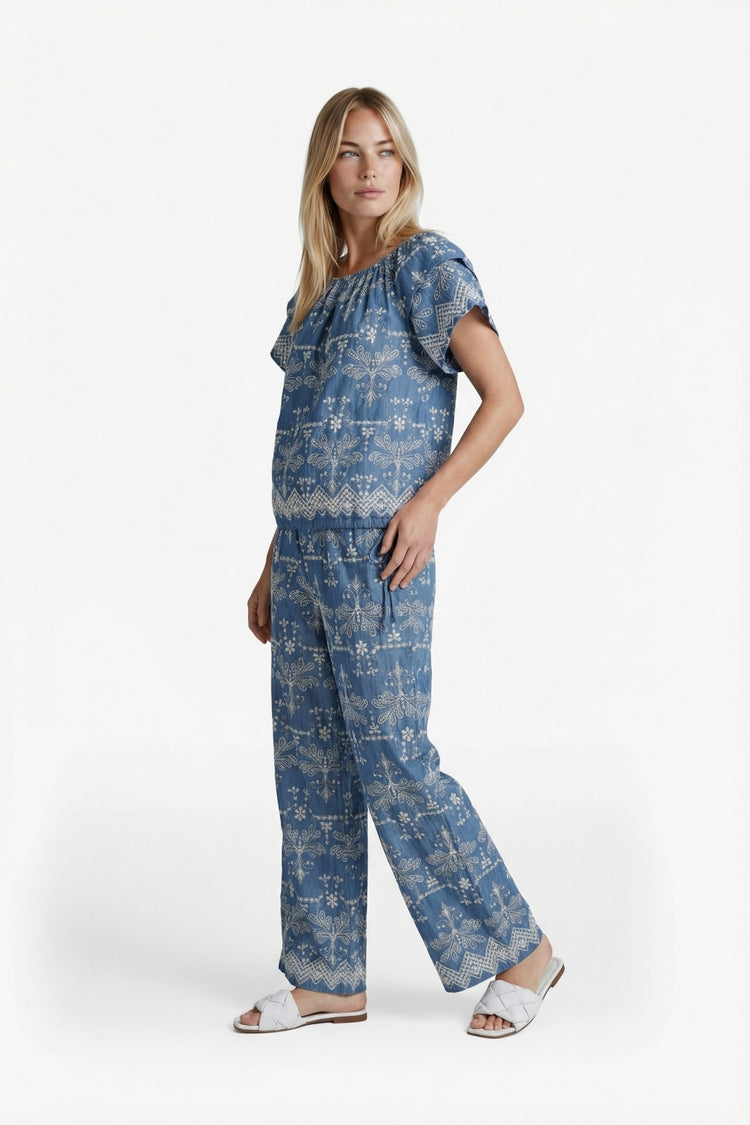 Fallon Top | Denim Mid Blue