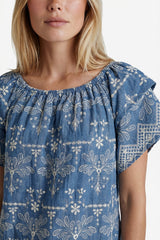 Fallon Top | Denim Mid Blue