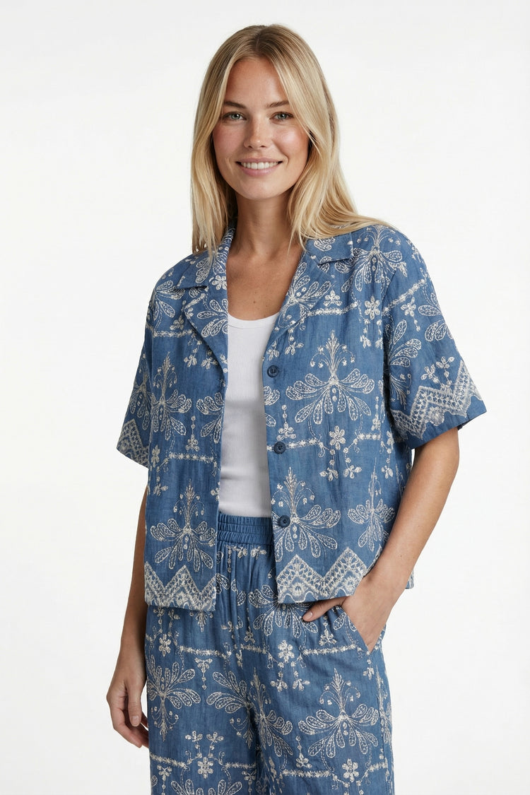 Maeva Bluse | Denim Mid Blue