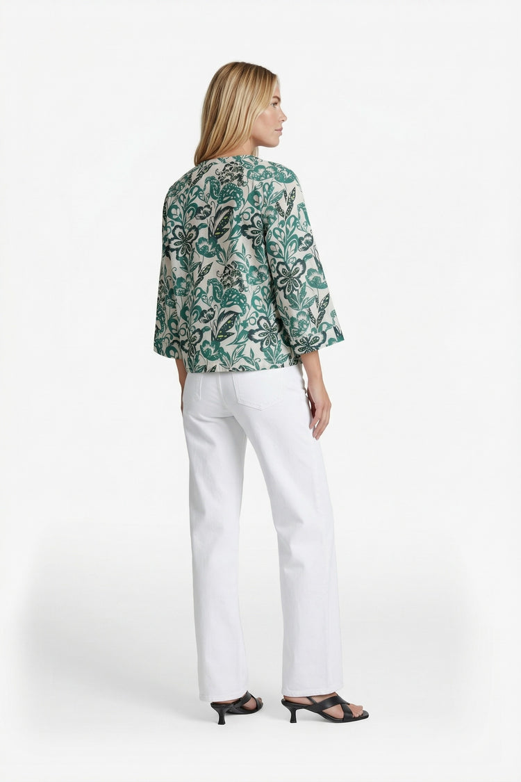 Wilhelmine top | Sand/Vintage Green