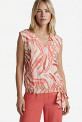 Karla top | Sand/Cranberry