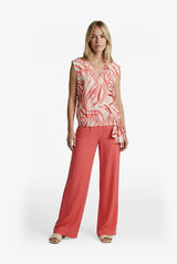 Karla top | Sand/Cranberry