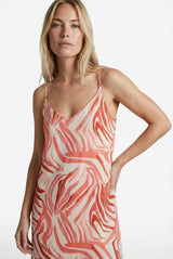 Thyra Kleid | Sand/Cranberry