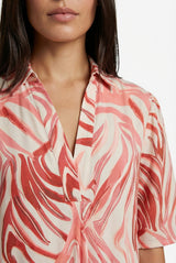Alette jurk | Sand/Cranberry