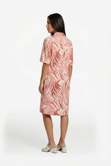 Alette jurk | Sand/Cranberry