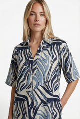 Alette jurk | Sand/Light Jeans Blue