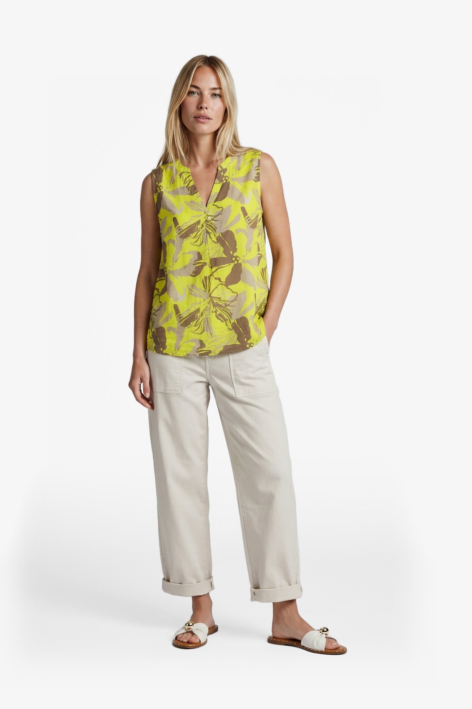 Dominica Top | Cyber Lime/Walnut