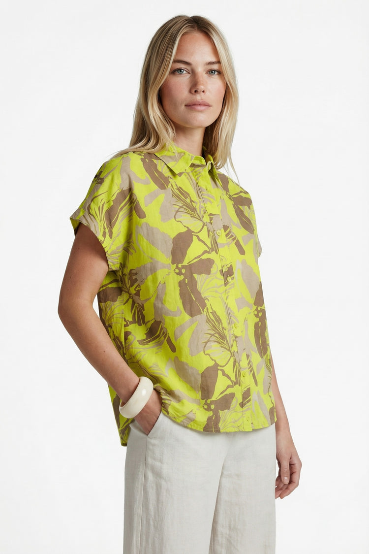 Nanna Bluse | Cyber Lime/Walnuss