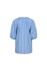 Bluse Edith | Eisblau/Offwhite