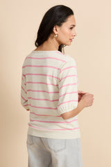 Genoveva Top | Wolle Weiß/Hübsches Rosa