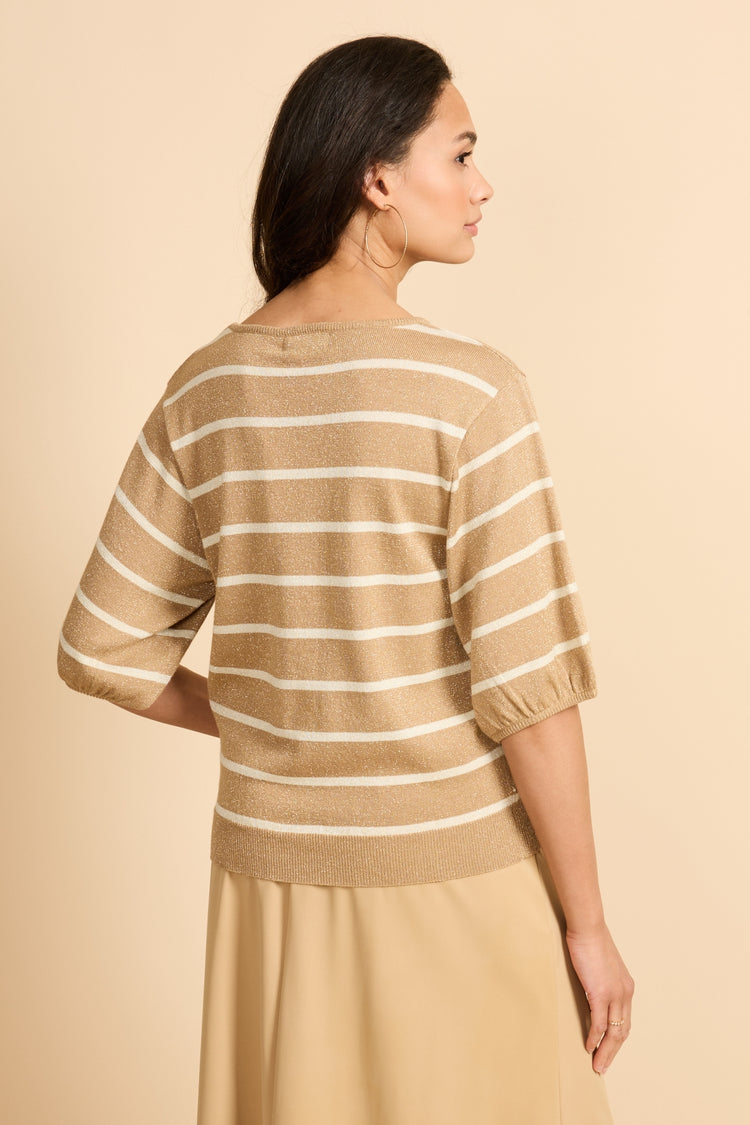 Genoveva top | Kint Camel/Wool White