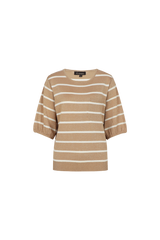 Genoveva Top | Kint Camel/Wolle Weiß